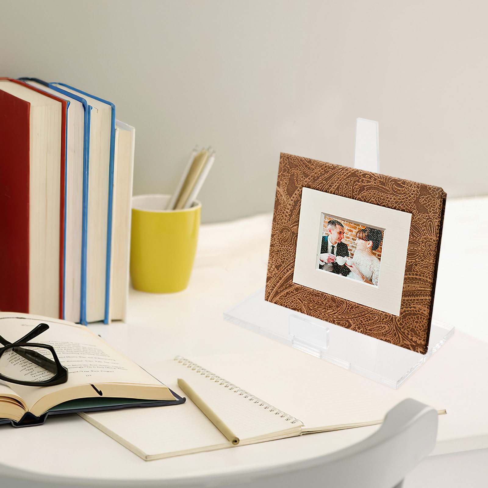 Clear Acrylic Book Stand Holder - Supporto versatile in acrilico per piatti,