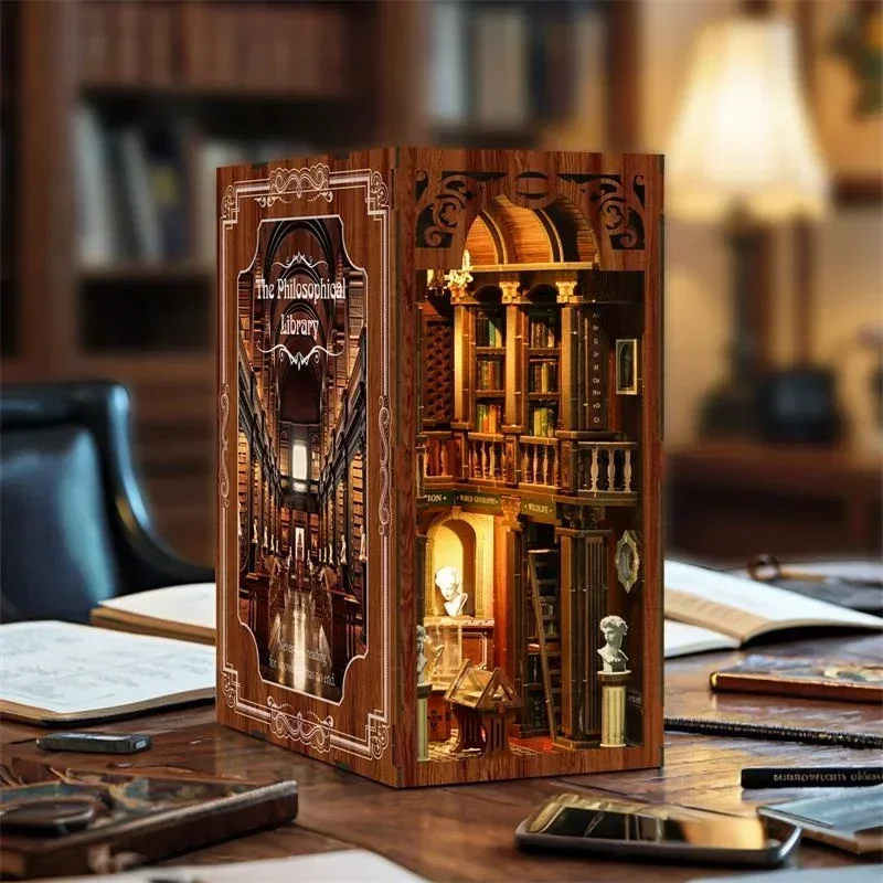 Diy Wooden Book Nook Kit Shelf Insert - La Libreria Filosofica Casa NUOVA Scaffalatura