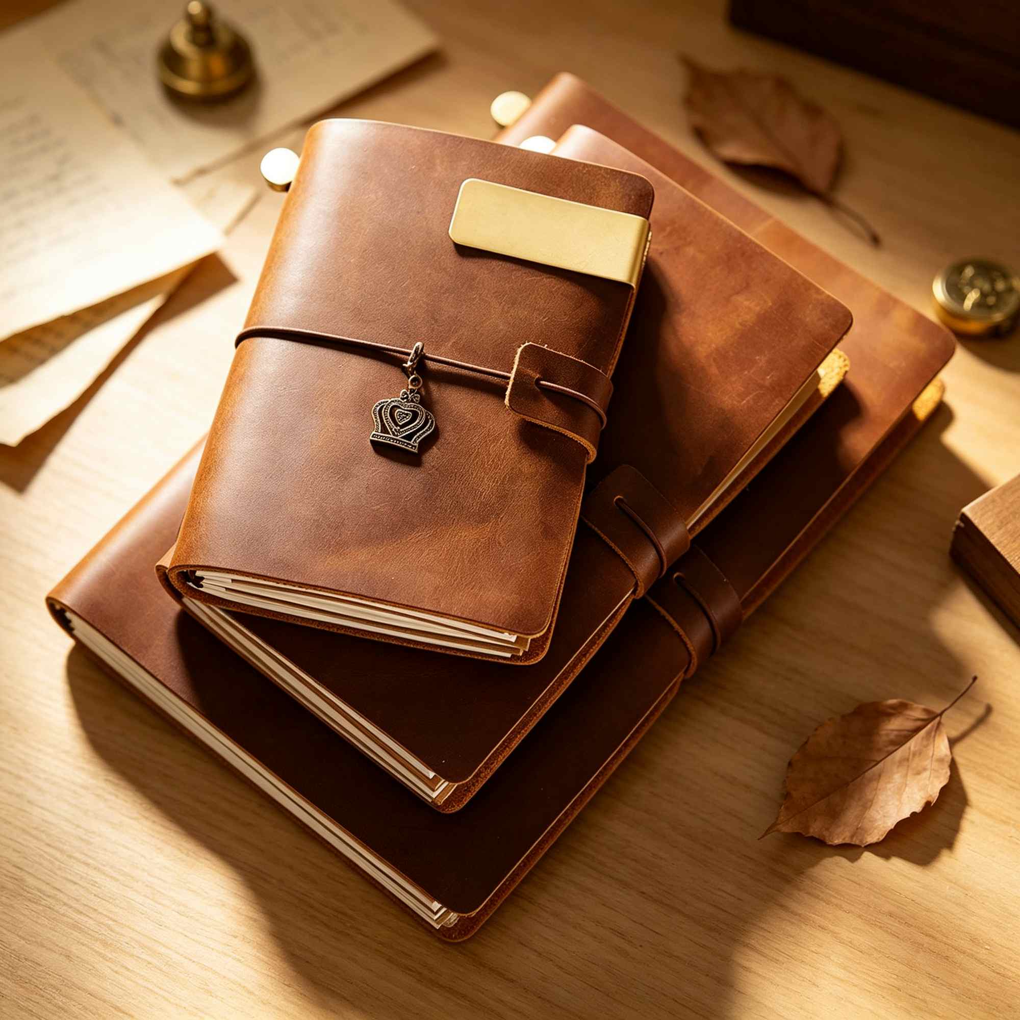 Vintage Leather Journal Notebook - Diario da viaggio in pelle Crazy