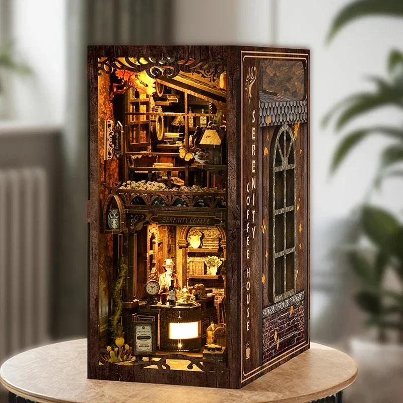 Libreria Serenity Coffee House - Diy Wooden Book Nook Kit Shelf Insert recensione e prezzo
