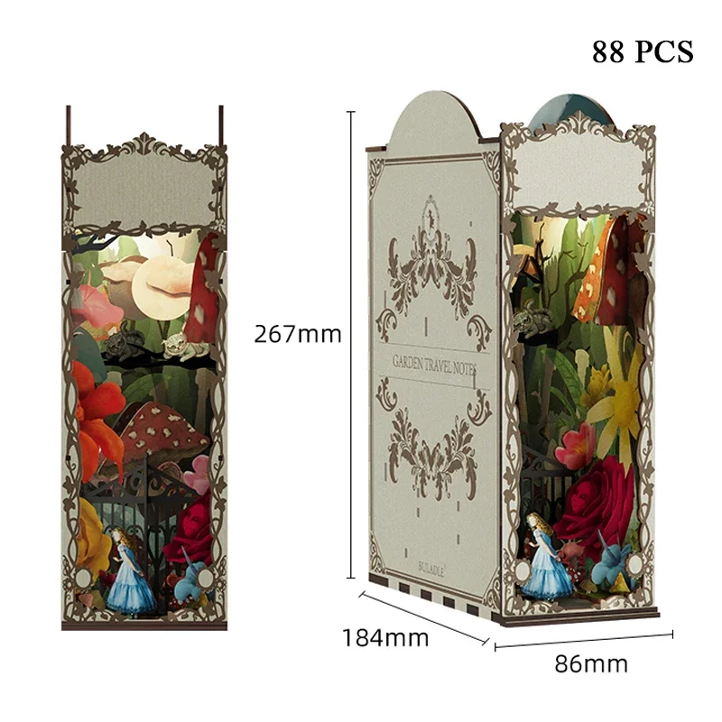 Fermalibri da viaggio da giard - Diy Wooden Book Nook Kit Shelf Insert recensione e prezzo