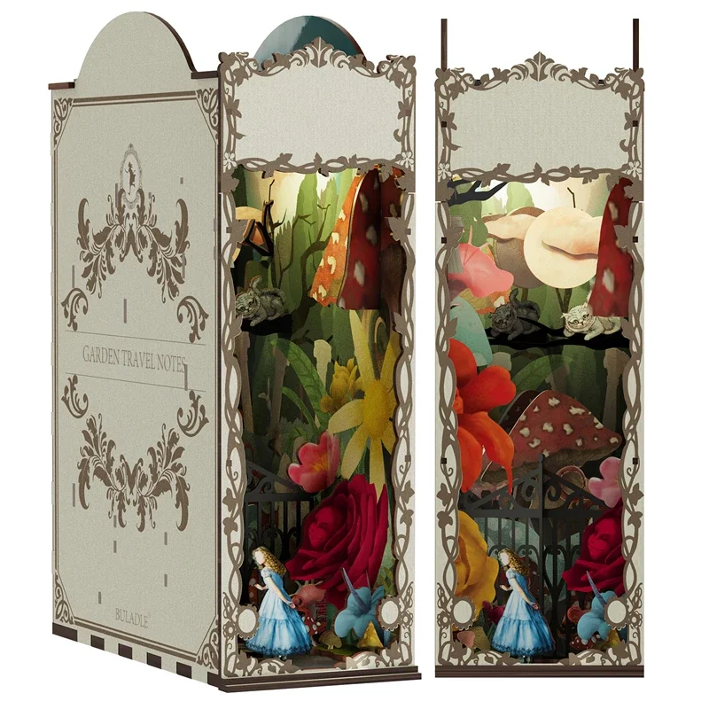 Fermalibri da viaggio da giard - Diy Wooden Book Nook Kit Shelf Insert recensione e prezzo