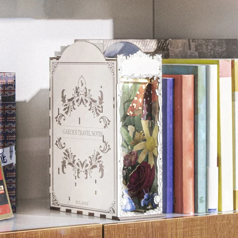 Fermalibri da viaggio da giard - Diy Wooden Book Nook Kit Shelf Insert recensione e prezzo
